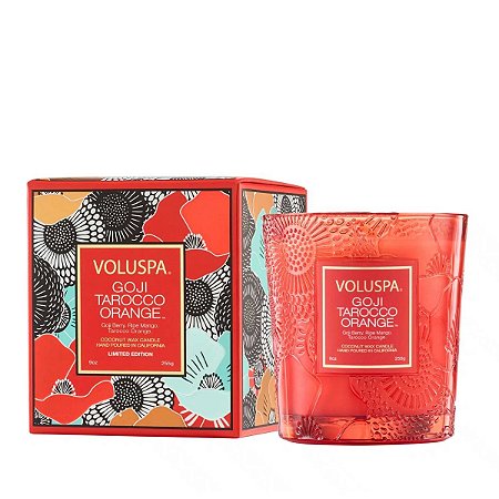 Vela Copo Vidro Clássico 60H Ed 25º Aniversário Goji Tarocco Orange Voluspa