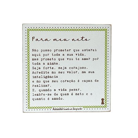 Quadro Box em MDF Para meu neto 12x12x3cm