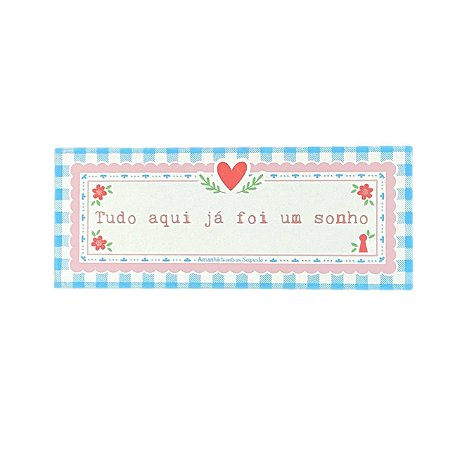 Quadro Box em MDF Tudo aqui sonho 6x15X3CM