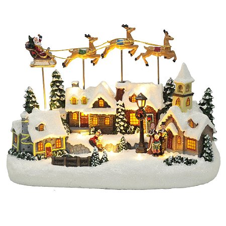 VILA NATALINA TRENO C/MOVIMENTO COLORIDO SOM E MOVIMENTO