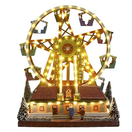 VILA NATALINA RODA GIGANTE COLORIDO EM RESINA