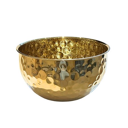 BOWL INOX MARTELADO DOURADO 14,5x27CM