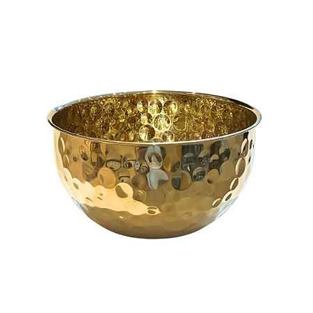 BOWL INOX MARTELADO DOURADO 13,5x23cm