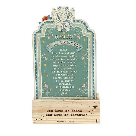 Placa de Mesa Lindas Oracoes Infantil - 06 Faces em MDF