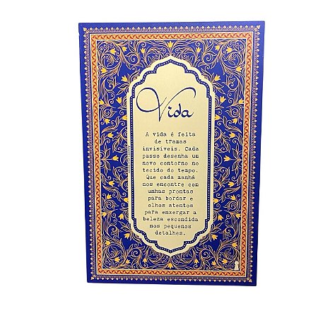 Quadro Box Vida - A vida e feita de tramas 40x60cm em MDF