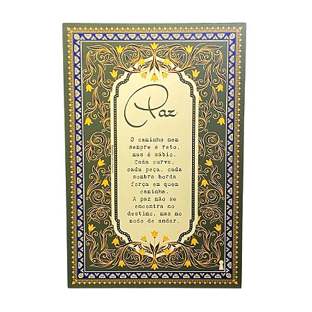Quadro Box Paz 40x60cm em MDF