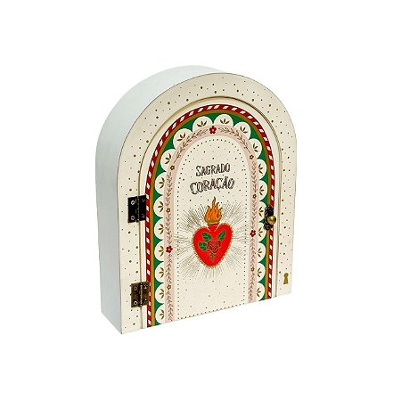 Porta Chaves Portinha em MDF - Sagrado Coracao 25X20X5,5CM