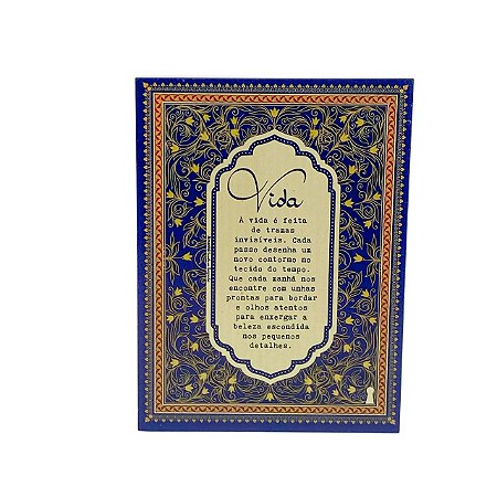 Quadro Box Vida 15x20x3,5cm em MDF