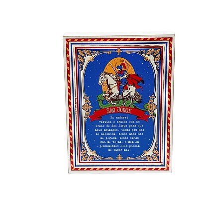 Quadro Box Sao Jorge 15x20x3,5cm em MDF