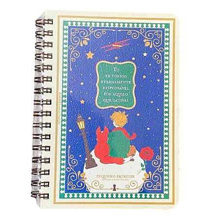 Caderno Caderneta G Tu te tornas Pequeno Principe 80Fls
