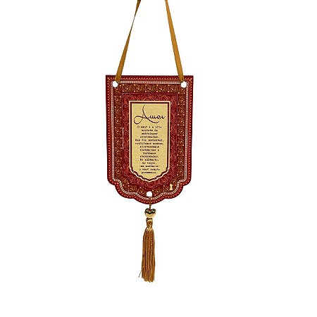 Flamula Amor em MDF com pingente 15x10cm