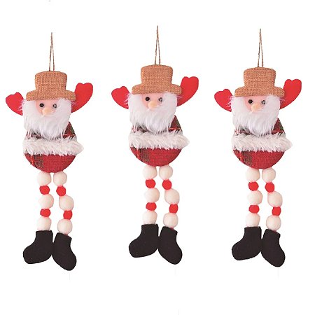 KIT 3PÇS ENFEITE NATALINO RENA PERNAS SORT 23X10CM