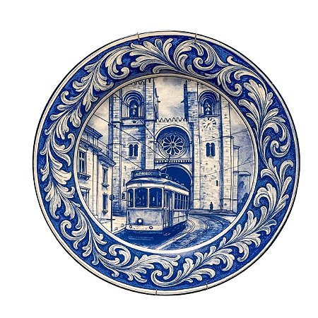 Prato Decorativo Portugues Artesanal Luiz Salvador MOD 9