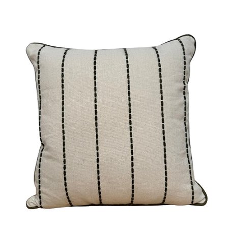 ALMOFADA EM LINHO COM LISTRAS TEXTURIZADA VERDE 50X50