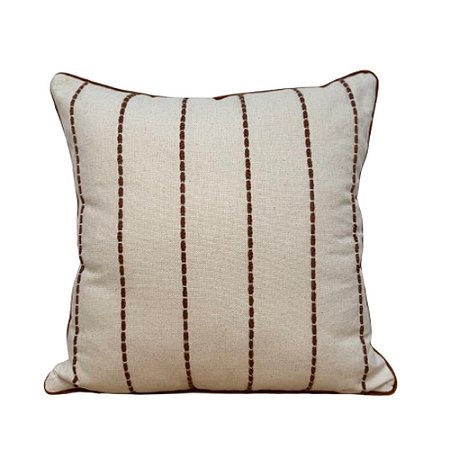 ALMOFADA EM LINHO DE LISTRA TEXTURIZADA TERRACOTA 50X50