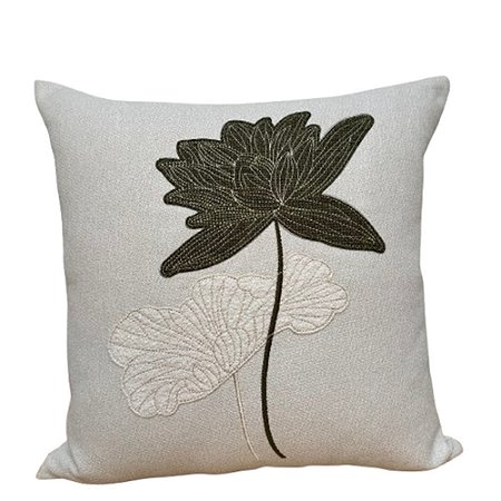 ALMOFADA EM LINHO LOTUS BOTANICO VERDE 50X50