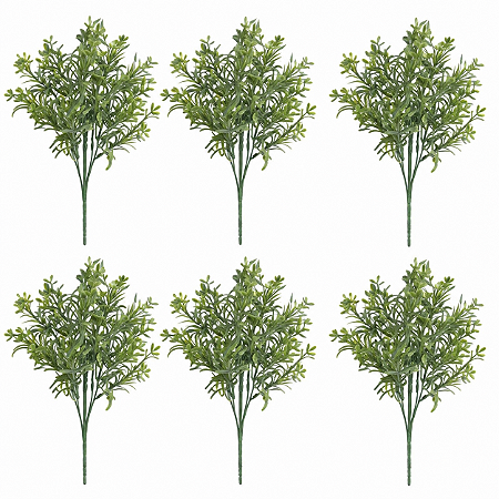Kit 6 Hastes Folhagem PODOCARPUS permanente verde 30cm