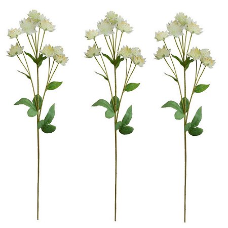 kit 3 FLORES PERMANENTE HASTE FLORES DENTE DE LEAO 25 CM