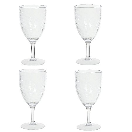 KIT 4 TACAS ACRILICO 400ml MARTELADO (TRANSPARENTE) FLORARTE
