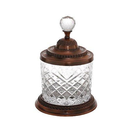 POTICHE MULTIUSO DE ZAMAC CRISTAL BRONZE