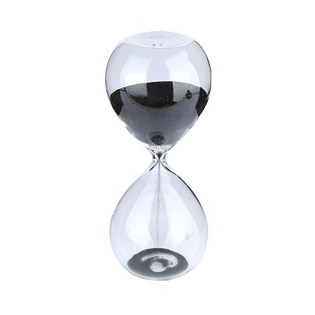 AMPULHETA VIDRO CLEAR GLASS PRETA 30 MIN