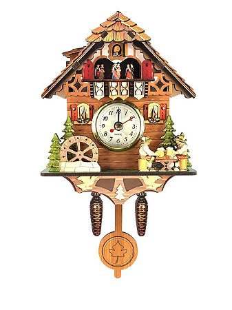 Miniatura Relógio Cuco Chalé do Chopp Quartzo MDF