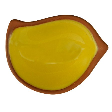 PORTA ANEIS CERAMICA TERRACOTA BIRD AMARELO