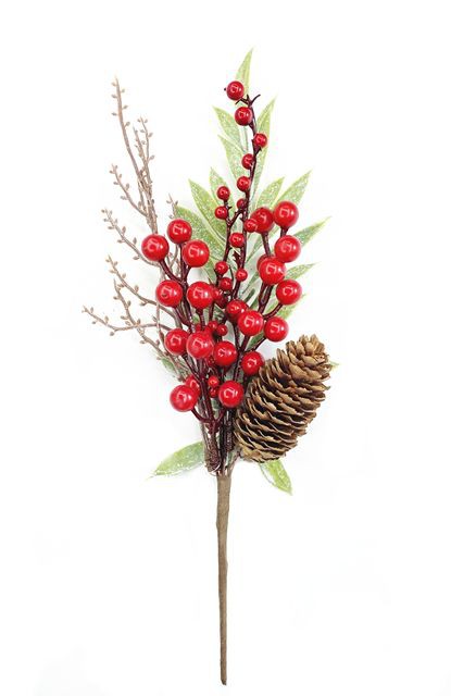 Pick berry Cypress Felice - Vermelho e Verde - 30 cm