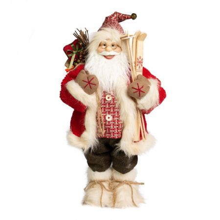 Papai Noel em Pe Lenhador Vermelho e marrom - 45