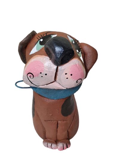 Cachorro Marrom com bolas Cimento Bento
