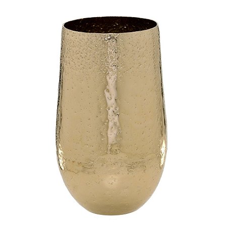 VASO DECORATIVO INDIANO DOURADO EM METAL