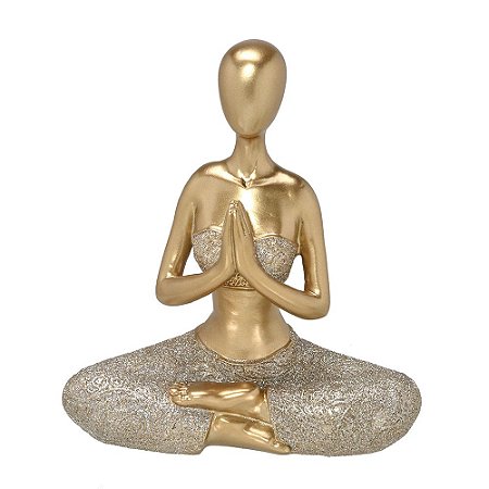 ESCULTURA MULHER YOGA DECORATIVA