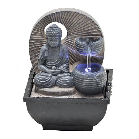 FONTE DE AGUA COM BUDA E LED DECORATIVA 110V