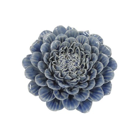 ESCULTURA DECORATIVA DE MESA EM CERAMICA - FLOR AZUL