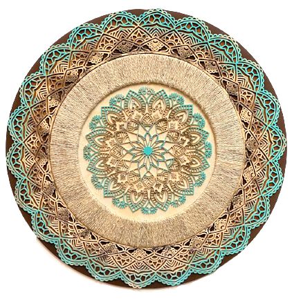 MANDALA TURMALINA COM ARGOLA RENDADA 65cm