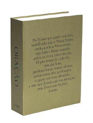 CAIXA LIVRO BOOK BOX METALIZADO ORACAO PAI NOSSO
