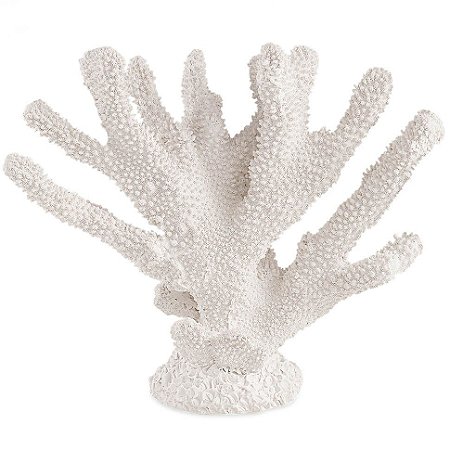 ESCULTURA CORAL MARINHO BRANCO EM POLIRESINA