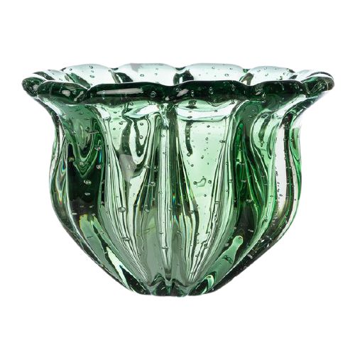 Vaso Decorativo em Murano Verde Esmeralda - Camponesa