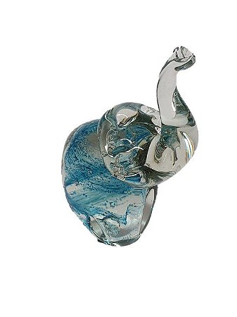 Elefante Decorativo Azul em Murano P