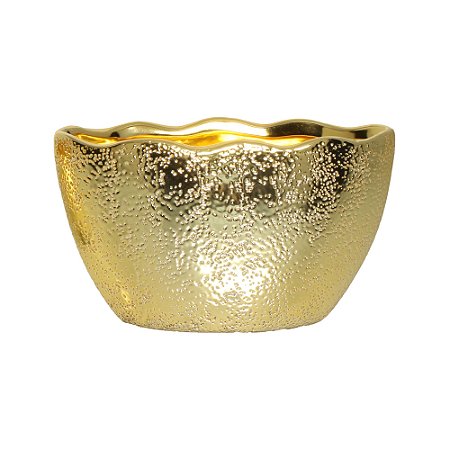 CACHEPOT FLOREIRA CRAQUELADO I DOURADO CERAMICA