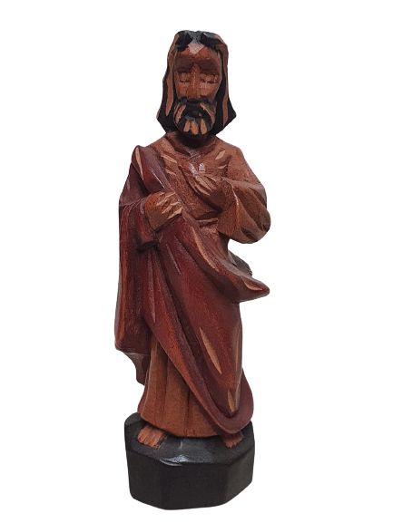Escultura Sagrado Coracao de Jesus esculpido em Madeira