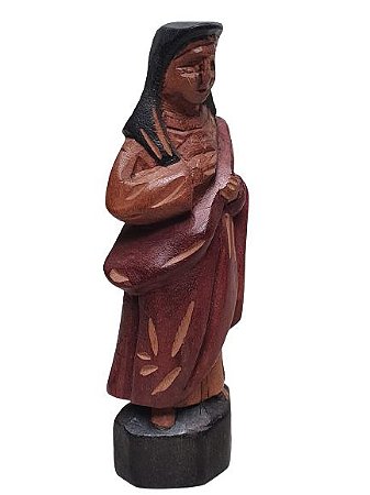 Escultura Sagrado coracao de Maria esculpida em Madeira