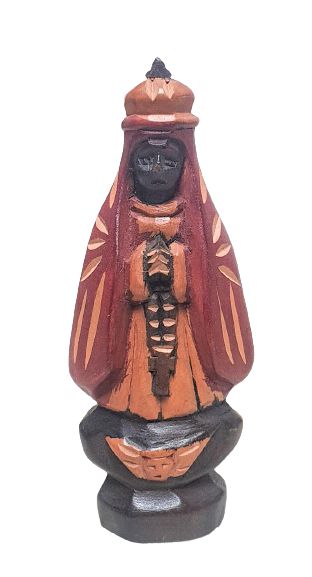 Escultura Nsa Sra Aparecida esculpida em Madeira