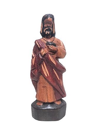 Escultura Sagrado coracao de Jesus esculpida em Madeira