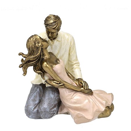 ESCULTURA CASAL DECORATIVO EM RESINA