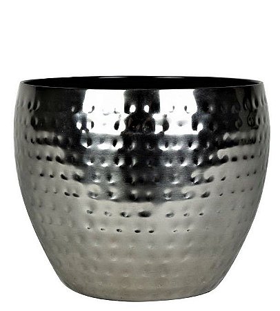 VASO DE METAL INDIANO KODY PRATA TRABALHADO A MAO P