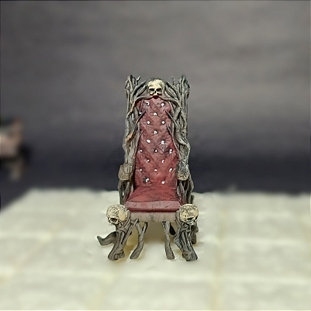 Miniatura Trono Medieval com Crânios
