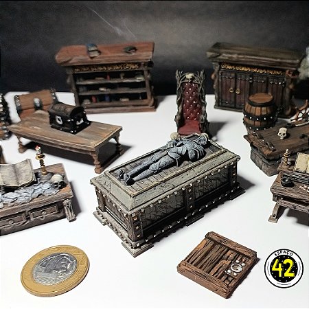 Kit Miniaturas Mobília para RPG e Boardgames - For the Quest