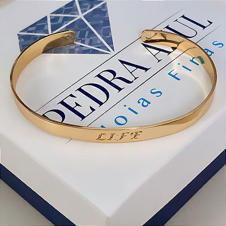 Bracelete Liso Lyfe Banhado a Ouro 18k