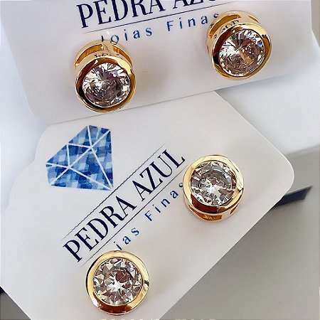 Brinco Ponto de Luz Maxi Banhado a Ouro 18k